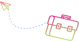 Paper airplane flying to briefcase